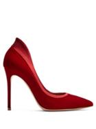 Matchesfashion.com Gianvito Rossi - Tuxedo 100 Satin Trimmed Velvet Pumps - Womens - Red