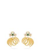 Matchesfashion.com Begum Khan - Crab Opium 24kt Gold-plated Clip Earrings - Womens - Green Gold