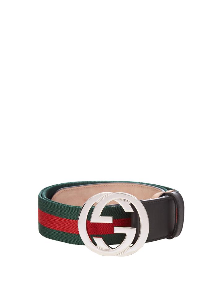 Gucci Gg-buckle Web-canvas Belt
