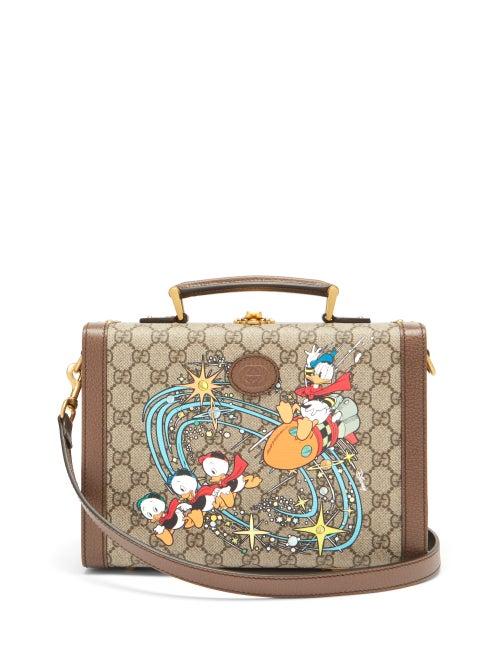 Matchesfashion.com Gucci - X Disney Donald Duck-print Shoulder Bag - Womens - Brown Multi