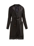 Matchesfashion.com Blaz Milano - Let's Fly Sunshine Tie Waist Fringed Silk Dress - Womens - Black