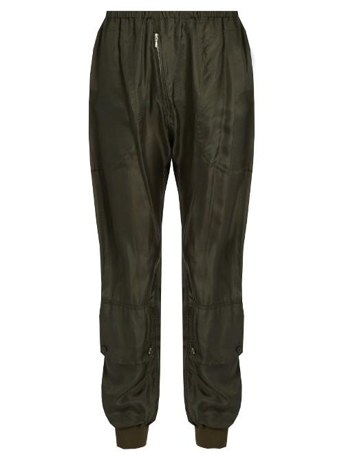 Katharine Hamnett At Ymc Ribbed-cuff Silk-georgette Trousers