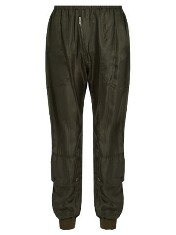 Katharine Hamnett At Ymc Ribbed-cuff Silk-georgette Trousers