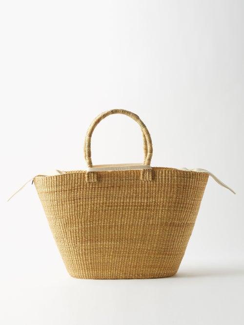 Muu - Panier Woven Basket Bag - Womens - White Multi