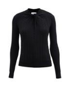 Erdem - Rae Twisted-neckline Cotton-blend Sweater - Womens - Black
