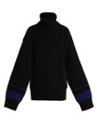 Matchesfashion.com Haider Ackermann - Cashmere And Angora Blend Roll Neck Sweater - Womens - Black