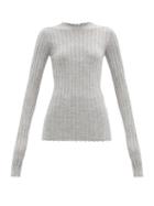 Matchesfashion.com Petar Petrov - Kent Ribbed Merino-wool Sweater - Womens - Grey