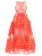 Matchesfashion.com Molly Goddard - Whitney Frilled Godet-trimmed Tulle Dress - Womens - Pink