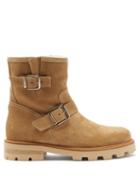Jimmy Choo - Youth Ii Shearling-lined Suede Boots - Womens - Beige