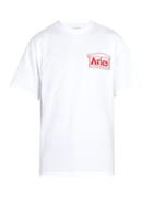 Matchesfashion.com Aries - Logo Print Long Sleeved Cotton T Shirt - Mens - White