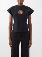 A.w.a.k.e. Mode - Cutout Crepe T-shirt - Womens - Black