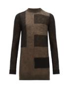 Matchesfashion.com Rick Owens - Abstract Stripe Mohair Blend Sweater - Mens - Black Brown