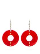 Matchesfashion.com Marni - Crystal And Hoop Earrings - Womens - Red