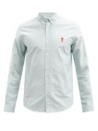 Matchesfashion.com Ami - Ami De Caur-logo Cotton-poplin Shirt - Mens - Light Green