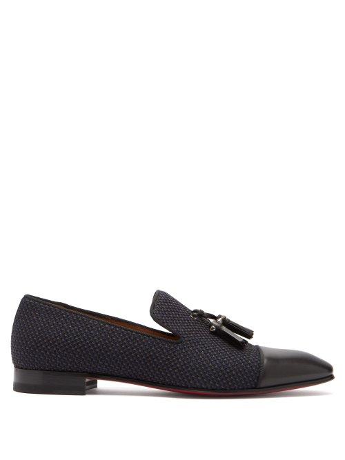 Matchesfashion.com Christian Louboutin - Dandelion Tassel Embellished Leather Loafers - Mens - Black Navy
