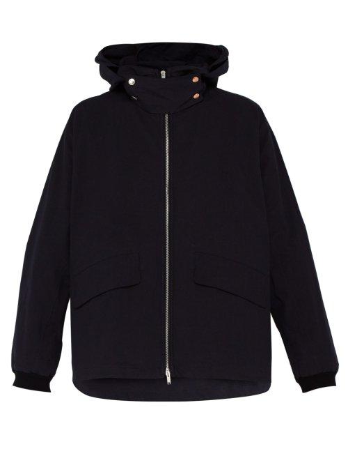 Matchesfashion.com Jil Sander - Salina Double Hooded Cotton Twill Jacket - Mens - Dark Blue