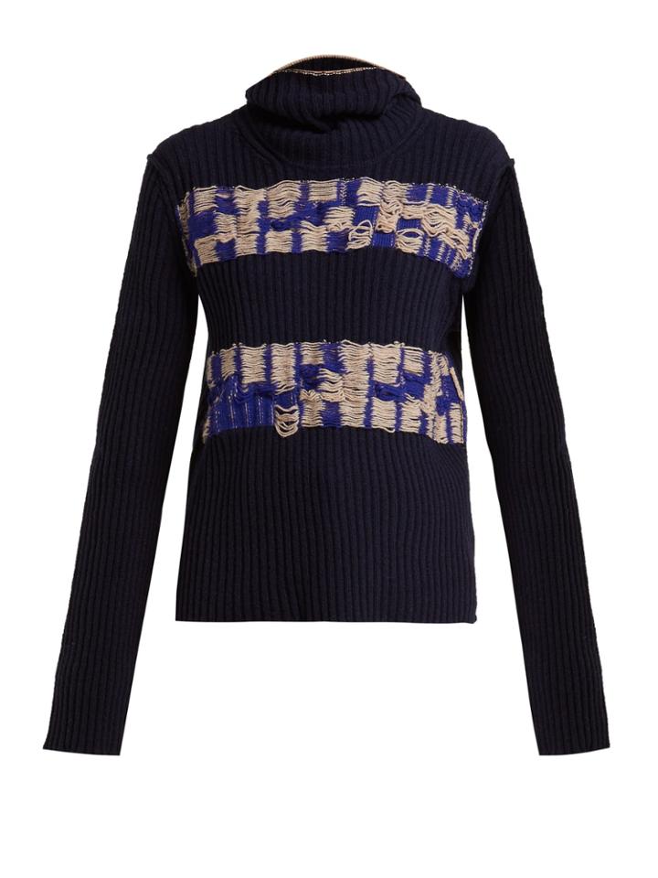 Calvin Klein 205w39nyc Balaclava Distressed Wool Sweater