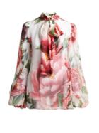 Dolce & Gabbana Floral-print Silk-chiffon Blouse