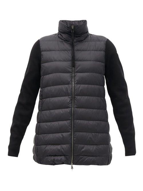Matchesfashion.com Moncler - Down-padded Virgin-wool Sweater - Womens - Black