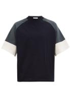 Matchesfashion.com Raey - Oversized Colour-block Cotton T-shirt - Mens - Navy Multi