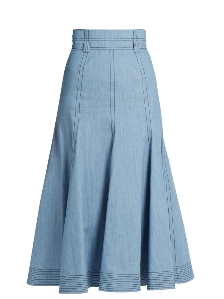 Gabriela Hearst Wytte Denim Midi Skirt