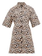 Matchesfashion.com Sea - Apollo Animal-print Cotton-poplin Shirtdress - Womens - Leopard