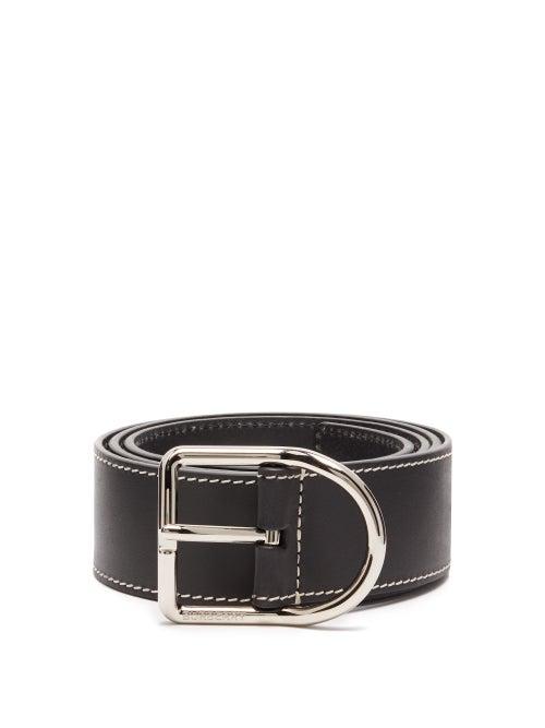 Matchesfashion.com Burberry - Jack D Shaped Leather Belt - Mens - Black