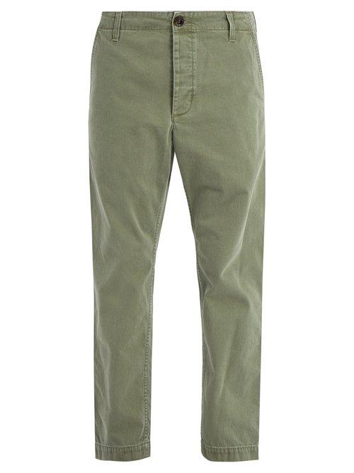 Matchesfashion.com Gucci - Straight Leg Cotton Chino Trousers - Mens - Khaki