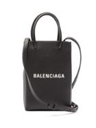 Matchesfashion.com Balenciaga - Logo Print Mini Leather Cross Body Bag - Mens - Black