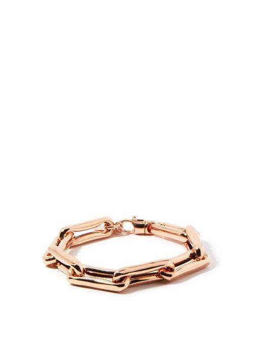 Matchesfashion.com Lauren Rubinski - Square-link Xl 14kt Gold Bracelet - Womens - Rose Gold