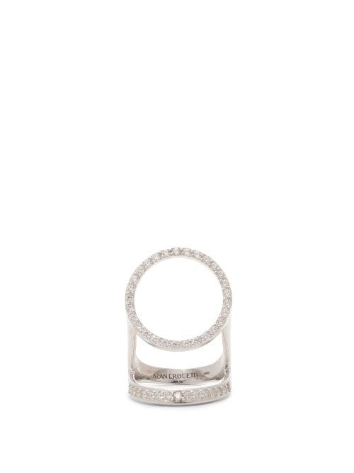Matchesfashion.com Alan Crocetti - Halo Crystal Embellished Sterling Silver Ring - Womens - Silver