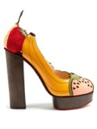Charlotte Olympia Bananas Is My Business Leather And Suede Pumps