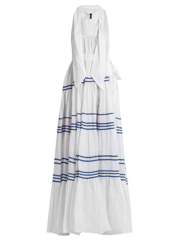 Lisa Marie Fernandez Ric-rac Trimmed Linen Maxi Dress