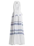 Lisa Marie Fernandez Ric-rac Trimmed Linen Maxi Dress