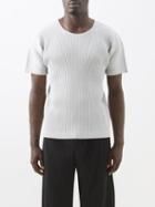 Homme Pliss Issey Miyake - Technical-pleated T-shirt - Mens - Light Grey