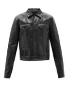 Matchesfashion.com Marni - Faux-leather Trucker Jacket - Mens - Black