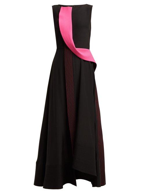 Matchesfashion.com Roksanda - Efilia Silk Crepe De Chine Midi Dress - Womens - Black Pink