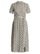 Matchesfashion.com Lisa Marie Fernandez - Floral Embroidered Short Sleeved Cotton Dress - Womens - White Black