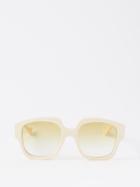 Gucci Eyewear - Oversized Square-frame Acetate Sunglasses - Womens - White Yellow