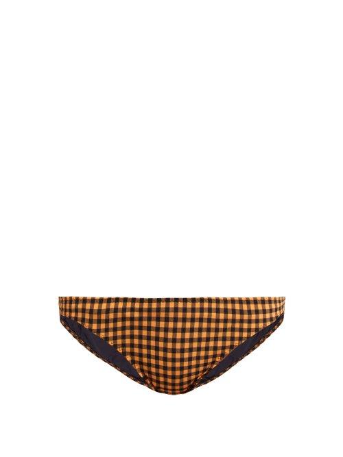 Matchesfashion.com Belize - Winona Gingham Bikini Briefs - Womens - Orange Multi
