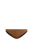 Matchesfashion.com Belize - Winona Gingham Bikini Briefs - Womens - Orange Multi