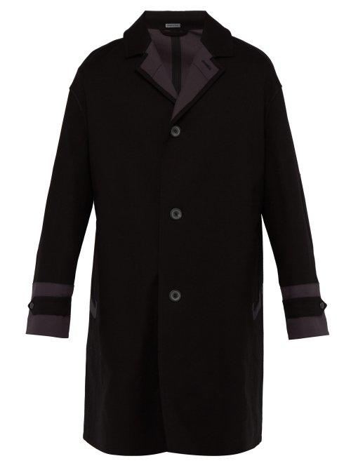 Matchesfashion.com Lanvin - Cotton Twill Overcoat - Mens - Black Grey