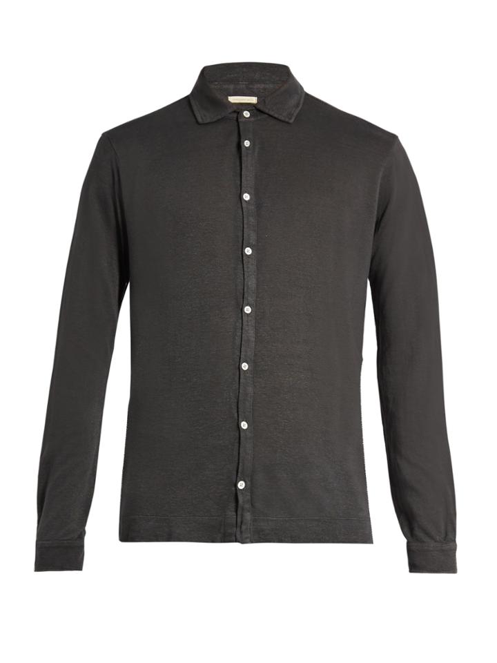 Massimo Alba Crocket Point-collar Linen Shirt