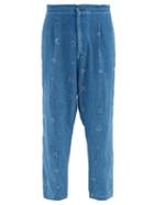 Matchesfashion.com 11.11 / Eleven Eleven - Wide-leg Bandhani-cotton Trousers - Mens - Light Blue