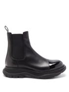 Matchesfashion.com Alexander Mcqueen - Tread Patent-toecap Leather Chelsea Boots - Mens - Black
