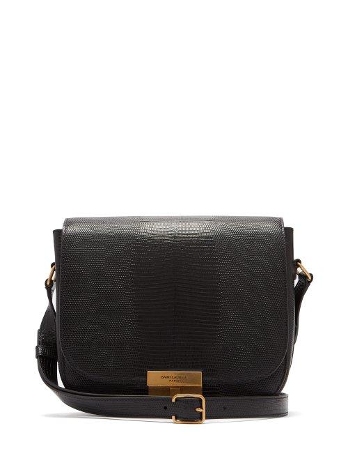 Matchesfashion.com Saint Laurent - Betty Lizard Effect Leather Satchel - Womens - Black