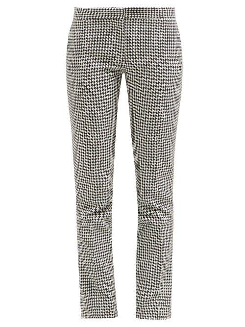 Matchesfashion.com Summa - Low Rise Houndstooth Cotton Trousers - Womens - Black White