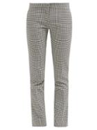 Matchesfashion.com Summa - Low Rise Houndstooth Cotton Trousers - Womens - Black White