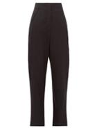 Matchesfashion.com Proenza Schouler - Cropped Wool Blend Twill Trousers - Womens - Black