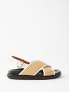 Marni - Fussbett Raffia Crossover Strap Sandals - Womens - Natural